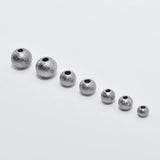 50pcs Stainless Steel Frosting Spacer Beads Ball 3-8mm DIY Jewelry Making