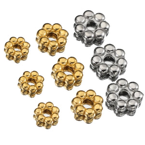 50pcs Stainless Steel Daisy Spacer Beads for Jewelry Making DIY