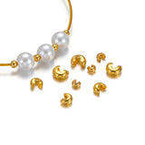 50pcs Stainless Steel Moon Beads for DIY Jewelry Making