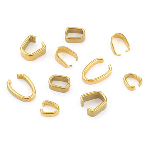 50pcs Stainless Steel Pendant Bails Charm Clasp DIY Plated Bail Jewelry