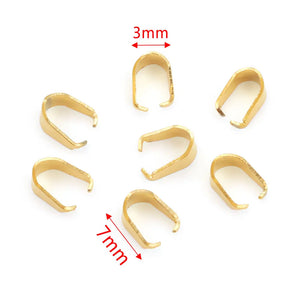 50pcs Stainless Steel Pendant Bails Charm Clasp DIY Plated Bail Jewelry