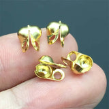 50pcs Stainless Steel Bead Tip Calottes Crimps 2-3mm Ball Chain Clasp
