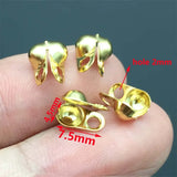 50pcs Stainless Steel Bead Tip Calottes Crimps 2-3mm Ball Chain Clasp