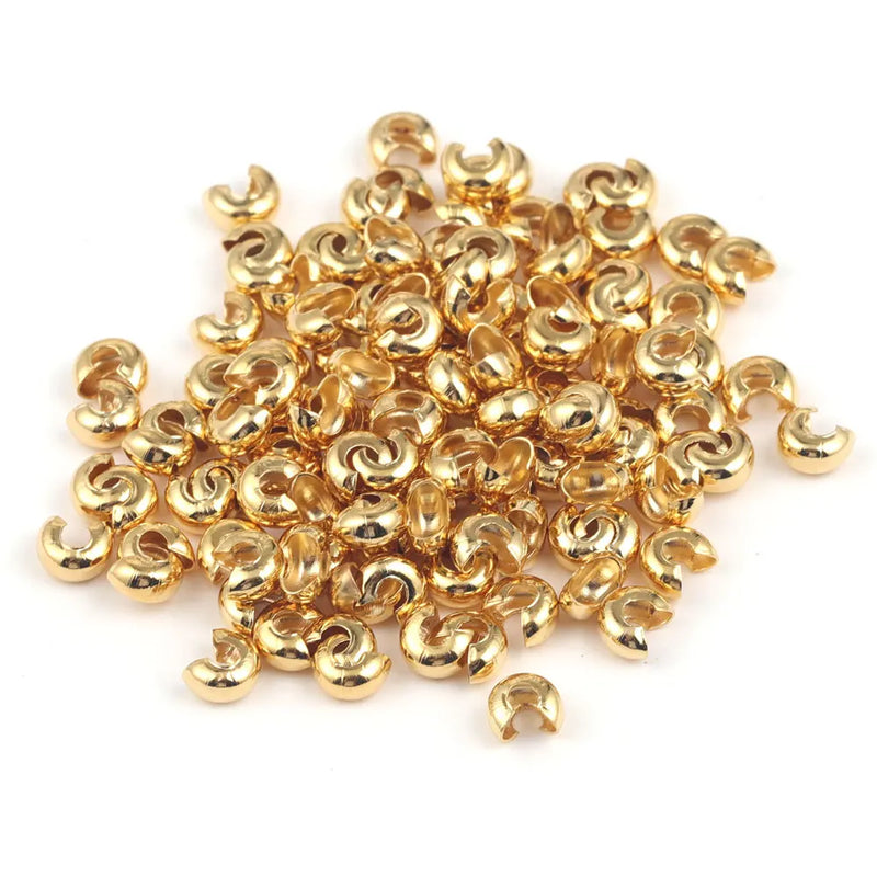 50pcs Stainless Steel Crimp End Beads Stopper Spacer DIY Jewelry Making Findings