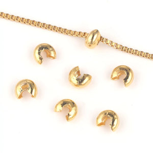 50pcs Stainless Steel Round Crimp End Beads DIY Jewelry Findings Stopper Spacer