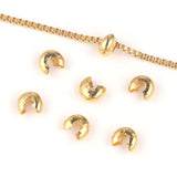 50pcs Stainless Steel Round Crimp End Beads DIY Jewelry Findings Stopper Spacer