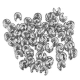 50pcs Stainless Steel Round Crimp End Beads DIY Jewelry Findings Stopper Spacer