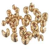 50pcs Stainless Steel Round Crimp End Beads DIY Jewelry Findings Stopper Spacer