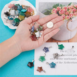 50pcs Mixed Stone Star Shape for DIY Necklace Making