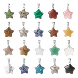 50pcs Mixed Stone Star Shape for DIY Necklace Making