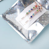 50pcs Star Spiral Pattern Silver Laser Foil Pouch Resealable Mylar Plastic Bags