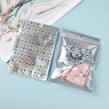 50pcs Star Spiral Pattern Silver Laser Foil Pouch Resealable Mylar Plastic Bags