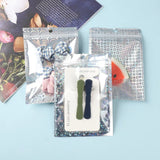 50pcs Star Spiral Pattern Silver Laser Foil Pouch Resealable Mylar Plastic Bags