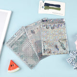 50pcs Star Spiral Pattern Silver Laser Foil Pouch Resealable Mylar Plastic Bags