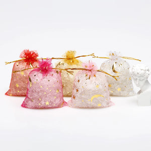 50pcs Stars & Moon Organza Sheer Gauze Element Jewelry Bags Wedding Gift Bags