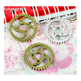 50pcs Steampunk Gear Pendant Charms Jewelry Making Antique Bronze