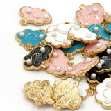 50pcs Colorful Cloud Enamel Charm for DIY Earrings Bracelet Geometric Pendant