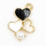 50pcs Colorful Heart Charm for Earrings Bracelet DIY Geometric Pendant