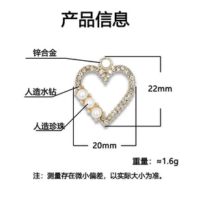 50pcs Colorful Hollow Heart Charm for Earrings Bracelet DIY