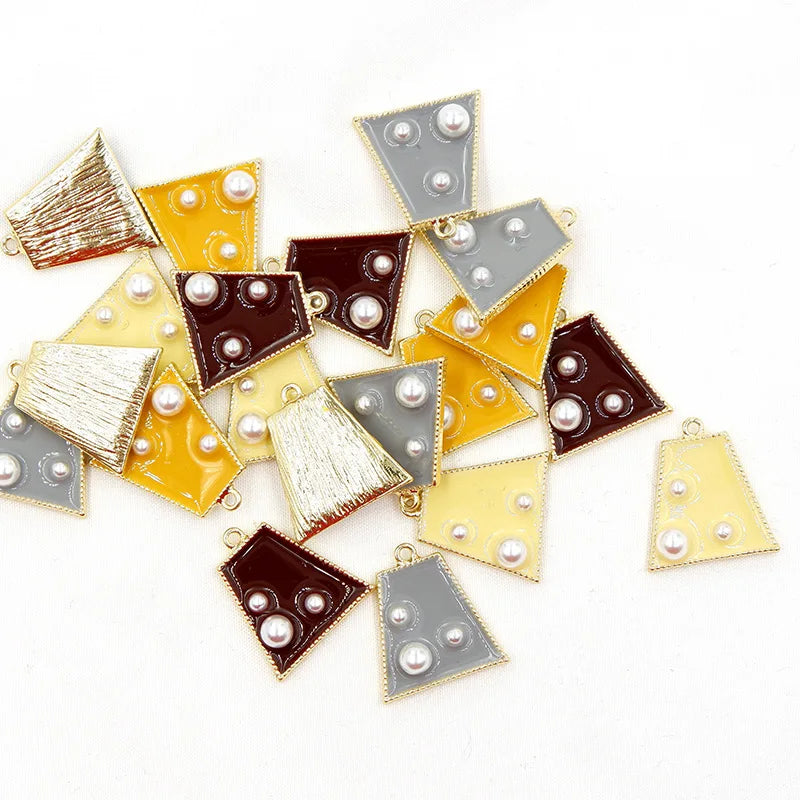 50pcs Colorful Sweet Charm for Earrings Bracelet DIY Geometric Pendant