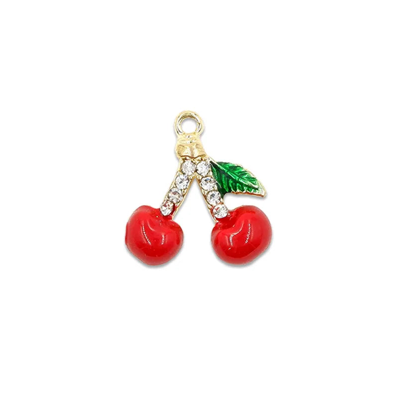 50pcs Colorful Cherry Charms for DIY Earrings Bracelet, Sweet Food Pendant
