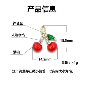 50pcs Colorful Cherry Charms for DIY Earrings Bracelet, Sweet Food Pendant
