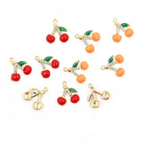 50pcs Colorful Cherry Charms for DIY Earrings Bracelet, Sweet Food Pendant