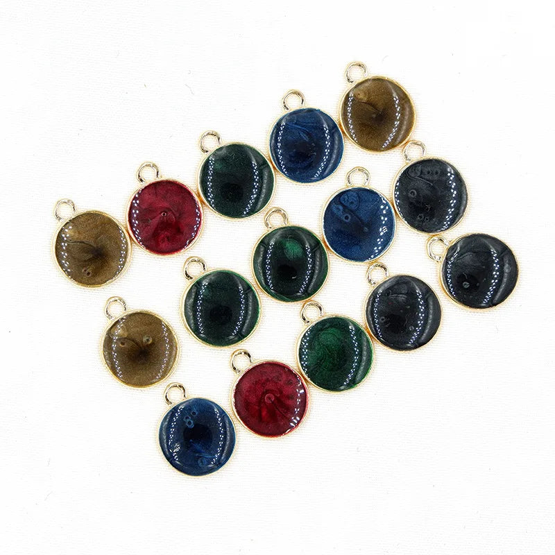 50pcs Colorful Sweet Circle Earrings DIY Material Pendant