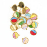 50pcs Colorful Sweet Circle Charm for DIY Earrings Bracelet Geometric Pendant