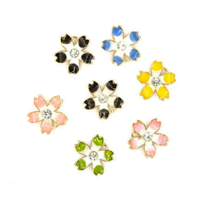 50pcs Colorful Sweet Flower Charms for DIY Earrings Bracelet Accessories