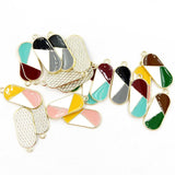 50pcs Colorful Sweet Oval Charm for Earrings Bracelet DIY Accessories