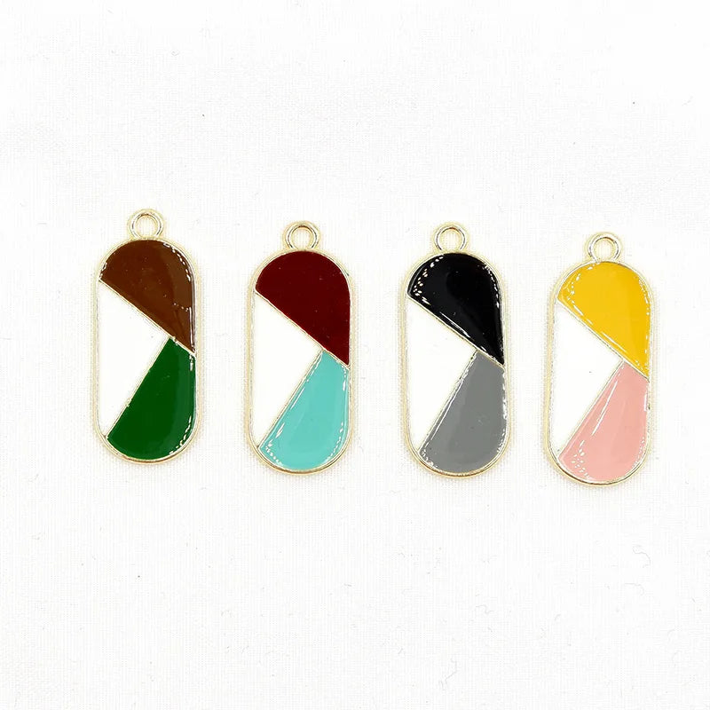 50pcs Colorful Sweet Oval Charm for Earrings Bracelet DIY Accessories
