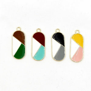 50pcs Colorful Sweet Oval Charm for Earrings Bracelet DIY Accessories