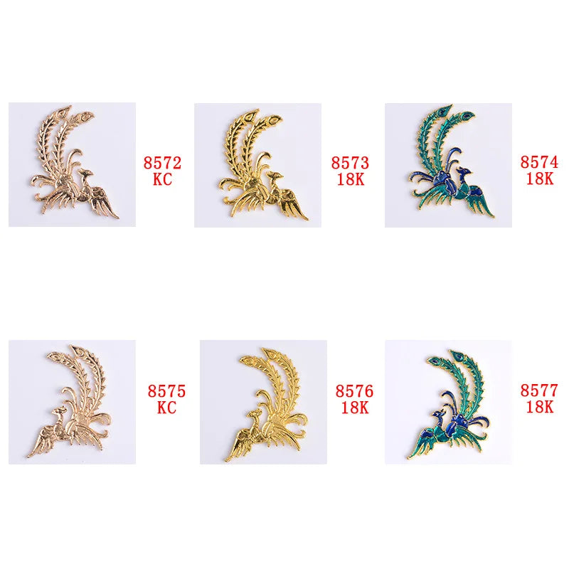 50pcs Sweet Phoenix Charm for Earrings Bracelet DIY Accessories