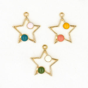 50pcs Colorful Star Charms for Earrings Bracelet DIY Accessory Pendant