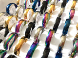 50pcs 6mm Band Stainless Steel Wedding Rings 5 Colors Comfortable Jewelry
