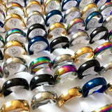 50pcs 6mm Band Stainless Steel Wedding Rings 5 Colors Comfortable Jewelry