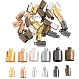 50pcs Tassel Leather Cord End Crimp Caps Beads for Jewelry Making