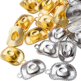 50pcs Tibetan Hat Charms for DIY Necklace Bracelet Making, Golden/Silver