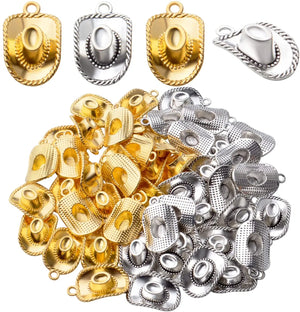 50pcs Tibetan Hat Charms for DIY Necklace Bracelet Making, Golden/Silver