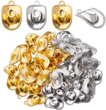 50pcs Tibetan Hat Charms for DIY Necklace Bracelet Making, Golden/Silver