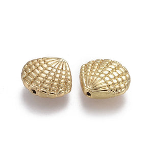 50pcs Tibetan Style Shell Shape Alloy Beads for DIY Jewelry Making 12x13.5x4mm