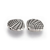 50pcs Tibetan Style Shell Shape Alloy Beads for DIY Jewelry Making 12x13.5x4mm