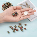 50pcs Tibetan Style Brass Beads w/ Synthetic Coral Antique Retro Nepal Beads