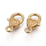 50pcs Tibetan Style Heart Lobster Claw Clasps Antique Bronze 25.5x14x6mm