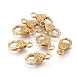 50pcs Tibetan Style Heart Lobster Claw Clasps Antique Bronze 25.5x14x6mm