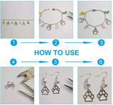 50pcs Tibetan Style Charms Puppy Dog Paw Prints Beads for DIY Bracelet