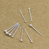 50pcs Tiny Ball Nose Stud Wire Pin Piercings 925 Sterling Silver