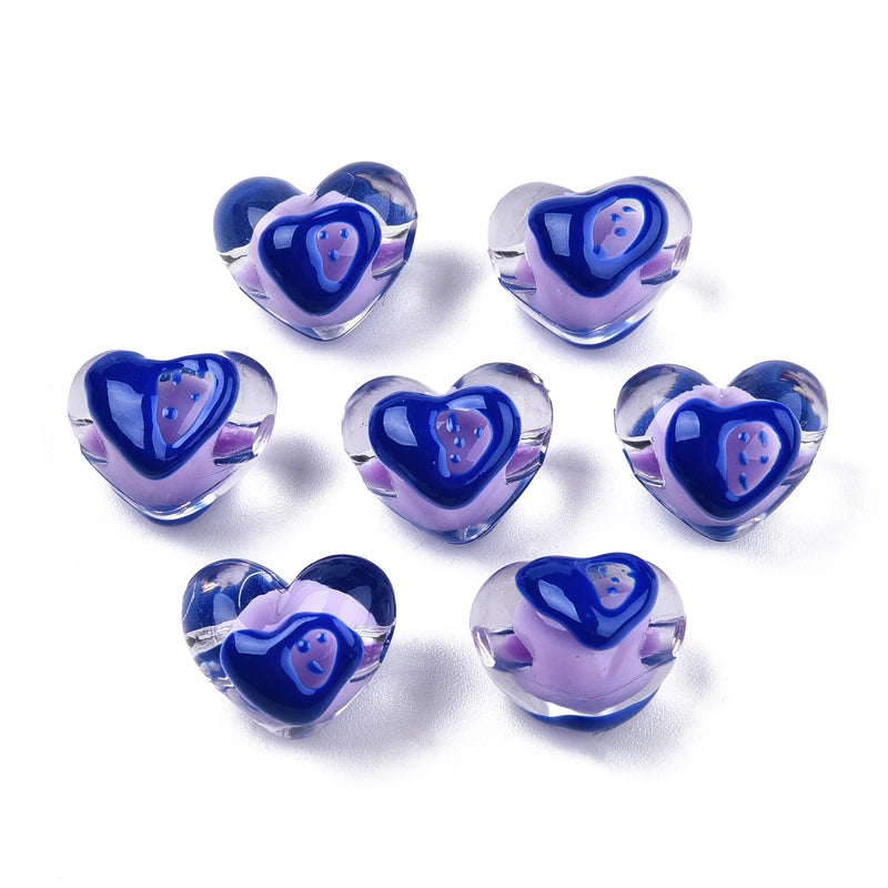 50pcs Clear Acrylic Heart Beads for DIY Jewelry Making Accessories