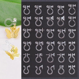 50pcs Transparent Ear Clip Base for Jewelry Making DIY Earrings Setting
